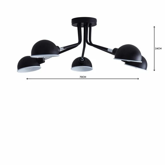 Cheap ⌛ Elements Borr 5 Light Black Ceiling Fitting ✔️ - Image 5