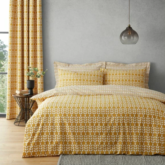 Deals π Elements Elements Vete Ochre Reversible Duvet Cover and Pillowcase Set π€© - Image 2