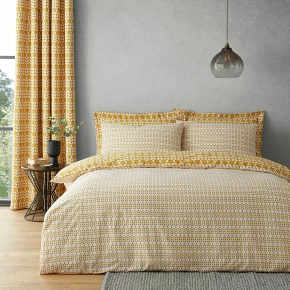 Deals π Elements Elements Vete Ochre Reversible Duvet Cover and Pillowcase Set π€© - Image 3