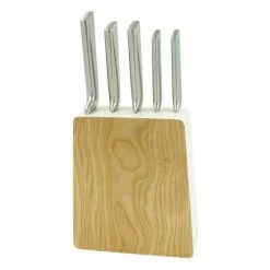 Hot Sale 🤩 Elements Elements White Ash 5 Piece Knife Block Set 💯