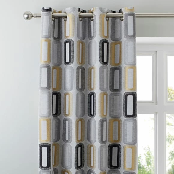 Budget ✔️ Elements Elements Dahl Ochre Eyelet Curtains ⌛