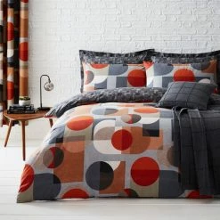 Coupon ⌛ Elements Elements Oscar Reversible Orange Duvet Cover and Pillowcase Set ❤️