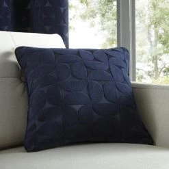 Hot Sale 😉 Elements Elements Sten Geometric Velour Navy Cushion 😍