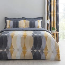 Best Pirce ✨ Elements Elements Elijah Ochre Reversible Duvet Cover and Pillowcase Set ❤️