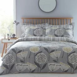 New ✔️ Elements Elements Emmott Reversible Grey Duvet Cover and Pillowcase Set 🎁