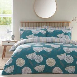 Hot Sale π Elements Elements Emmott Reversible Teal Duvet Cover and Pillowcase Set π€©