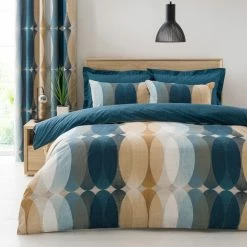 Outlet 😀 Elements Elements Elijah Blue Reversible Duvet Cover and Pillowcase Set ⭐