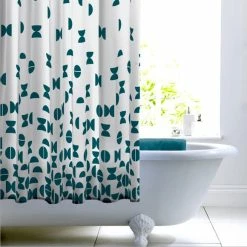 Hot Sale 🔥 Elements Elements Sten Teal Shower Curtain 👍