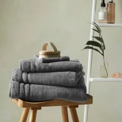 Outlet 🔥 Elements So Soft Bamboo Steeple Grey Towel ❤️