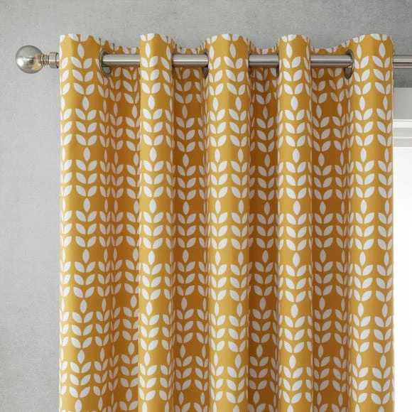 Brand new π Elements Elements Vete Ochre Reversible Blackout Eyelet Curtains β