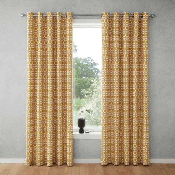 Brand new π Elements Elements Vete Ochre Reversible Blackout Eyelet Curtains β - Image 2