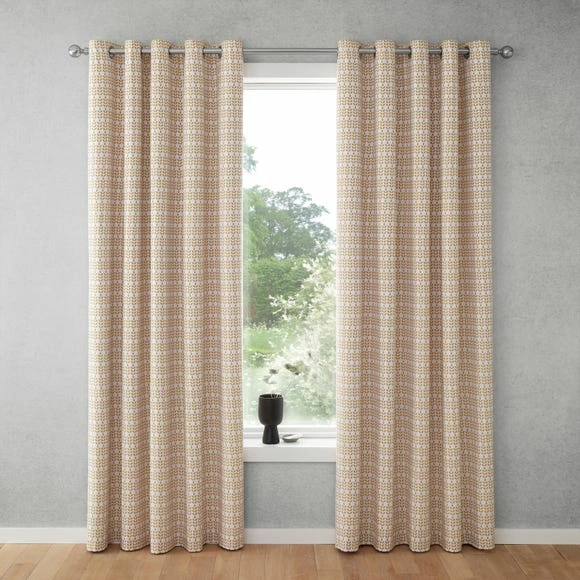 Brand new π Elements Elements Vete Ochre Reversible Blackout Eyelet Curtains β - Image 4