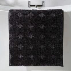 Buy ⭐ Elements Elements Circle Pattern Black Bath Mat ⭐