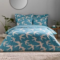 Best Pirce 👏 Elements Elements Swallow Blue Duvet Cover and Pillowcase Set 😍