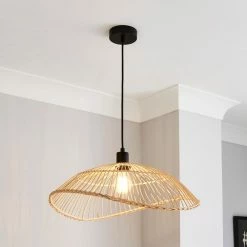 Best Pirce ✔️ Elements Elements Jaula Rattan 1 Light Ceiling Fitting 🧨