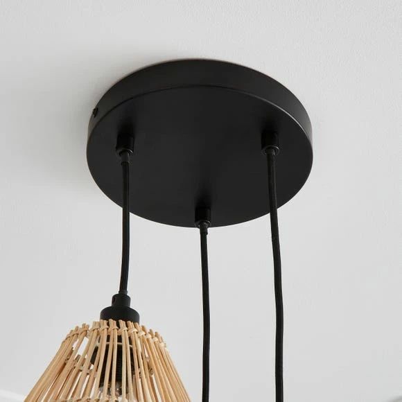 Best Sale β Elements Elements Jaula 3 Light Rattan Cluster Fitting π - Image 4