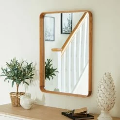 Brand new ✔️ Elements Elements Solid Oak Squoval Mirror 75x55cm 🎁