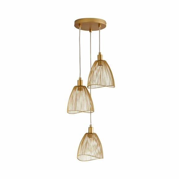 Buy β€οΈ Elements Elements Jaula Gold 3 Light Cluster Ceiling Fitting π₯° - Image 5