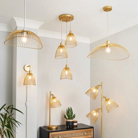 Buy β€οΈ Elements Elements Jaula Gold 3 Light Cluster Ceiling Fitting π₯° - Image 6