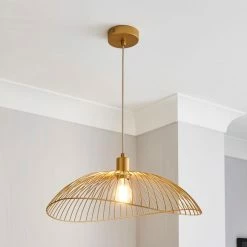 Promo 🎁 Elements Elements Jaula Gold 1 Light Ceiling Fitting 🥰