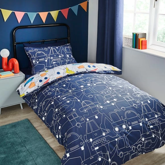 Wholesale 𧨠Elements Elements Transport 100% Cotton Duvet Cover and Pillowcase Set π - Image 2