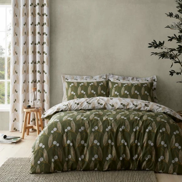 New π Elements Elements Leaf Olive Duvet Cover and Pillowcase Set π