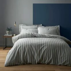 Best Sale ✨ Elements Elements Danby Stripe Blue Duvet Cover and Pillowcase Set 🤩
